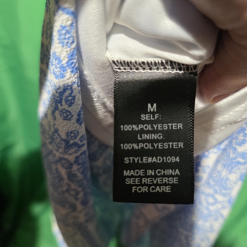 A. Calin Elegant Blue and White Maxi Dress Size Medium PTP 19 - EUC - Picture 4 of 4